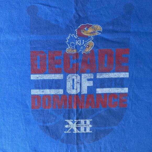 Gildan Men’s Long Sleeve T-shirt size L, Blue, Decade Of Dominance KU - Picture 5 of 7